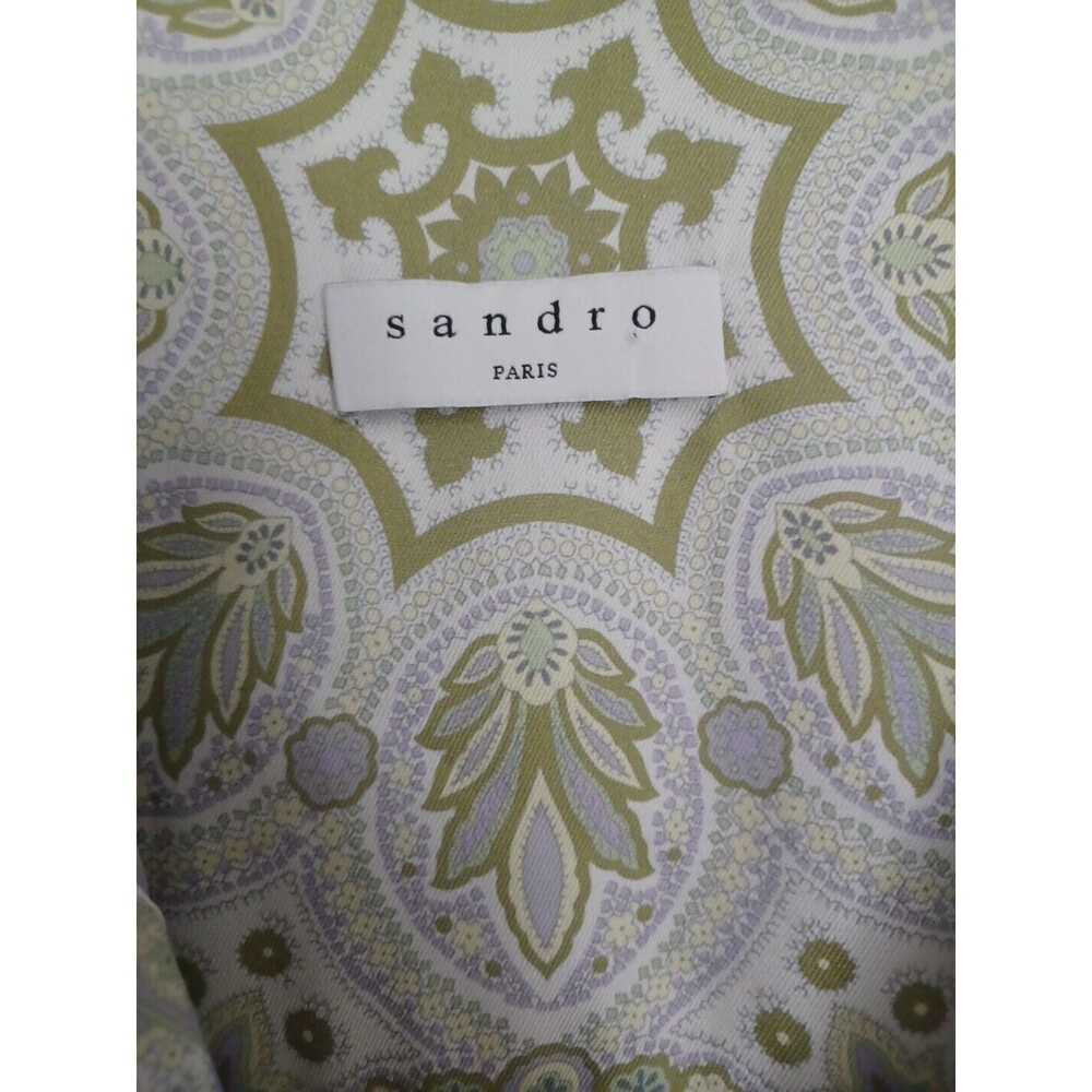 Sandro Paris Top Size 3 US 8 Beautiful floral Paisley Patterns Print Button Up - Picture 3 of 13